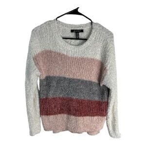 Ellen Tracy Women's Soft and Cozy Striped Crew Neck Sweater Size M